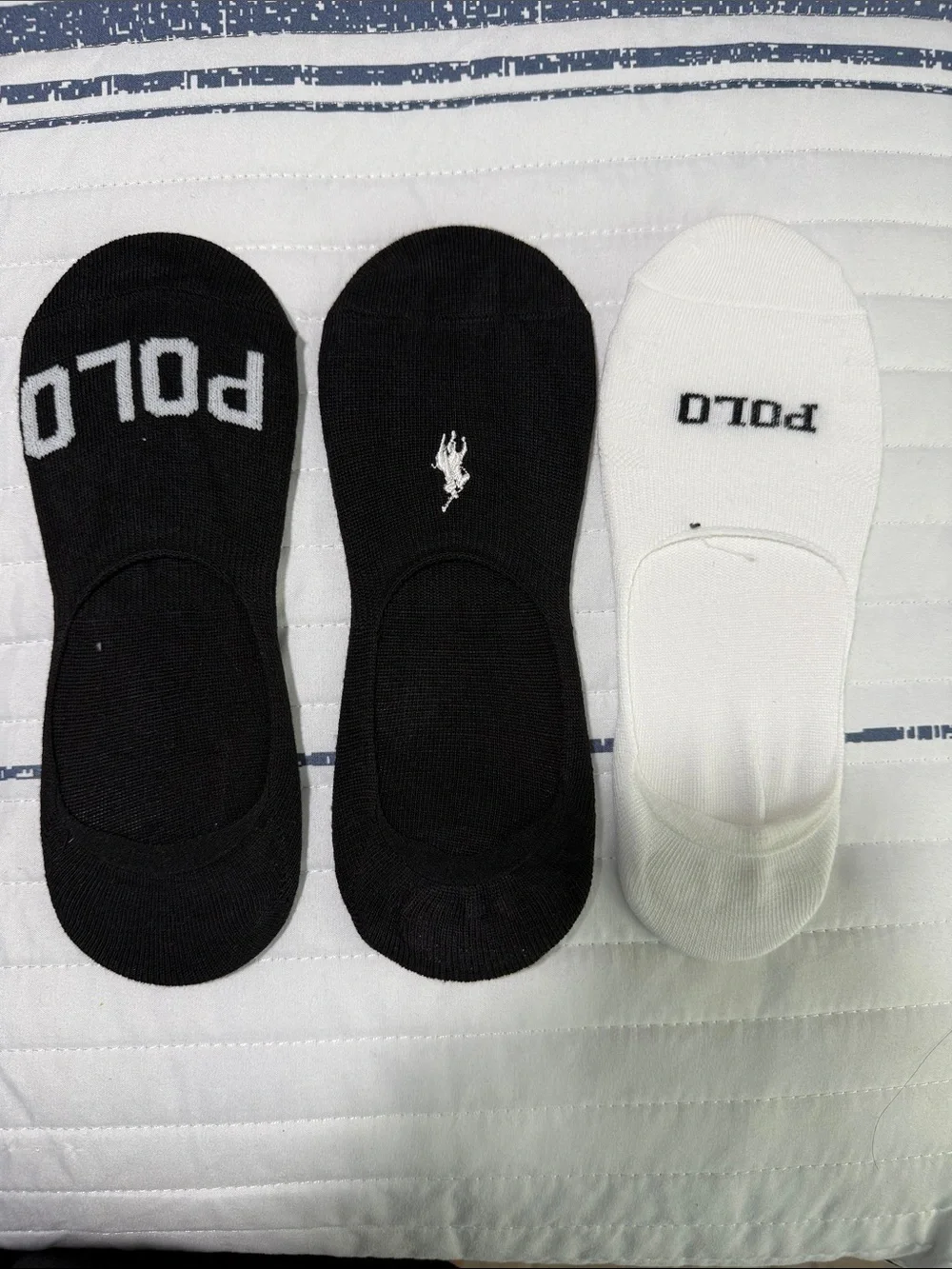 Polo by Ralph Lauren No-Show Sock Liners in Black & White (7-Pack)